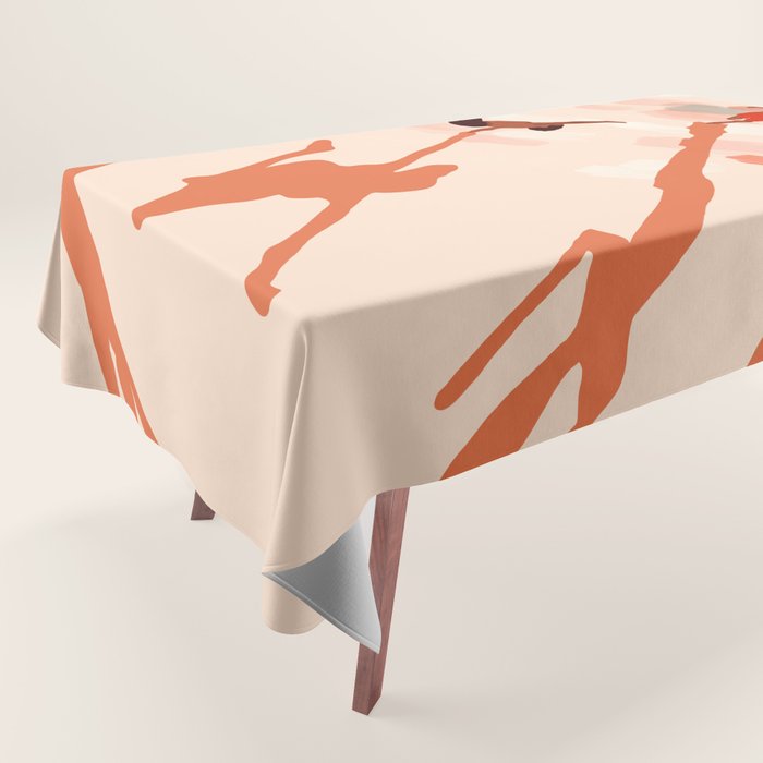 Free Spirits, Children Wild Child Parenthood, Kids Freedom Human Rights Equality, Eclectic Beach Ocean Play Shadows Light Sand Concept Painting Tablecloth Gallery Image 1