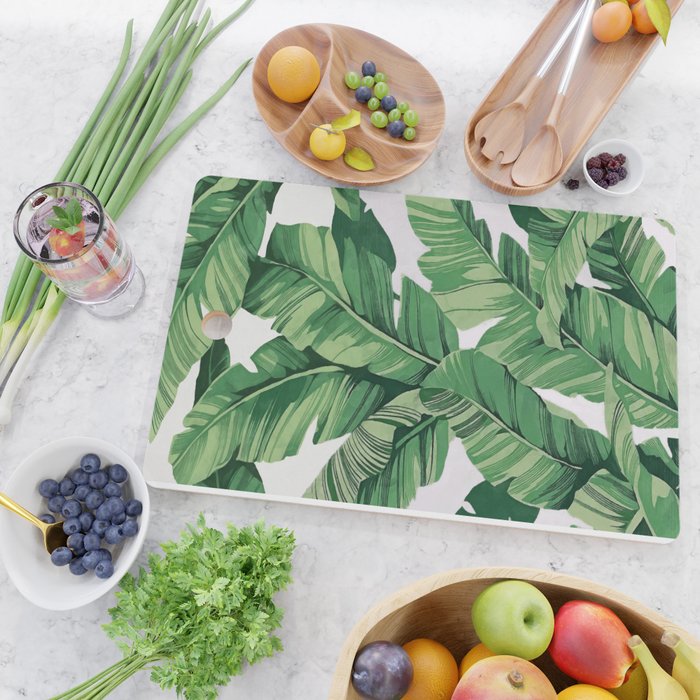 Tropical banana leaves VI Cutting Board Gallery Image 2