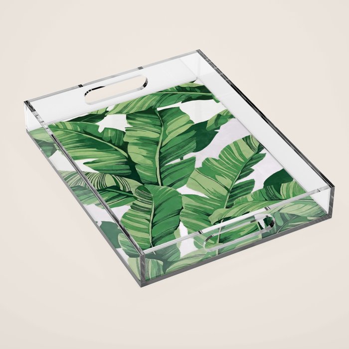 Tropical banana leaves VI Acrylic Tray Gallery Image 1