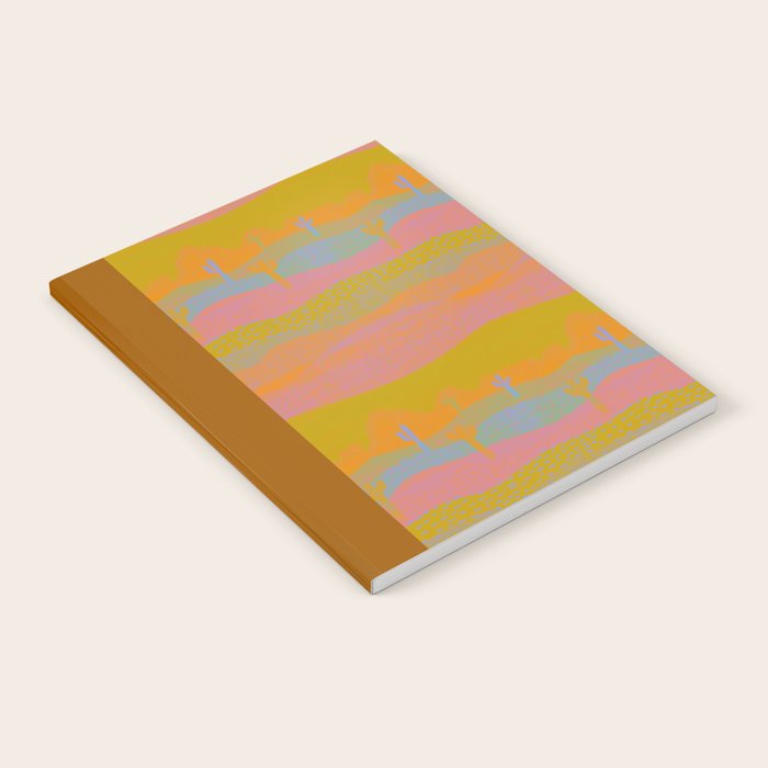 Vintage Western Desert Landscape in Dusty Neon Notebook Gallery Image 1