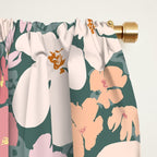 Peach and pink floral field pattern Window Curtain Gallery Image 2