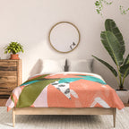 Forever in My Garden | Abstract Botanical Nature Plants Floral Painting | Quirky Modern Contemporary Comforter Gallery Image 3
