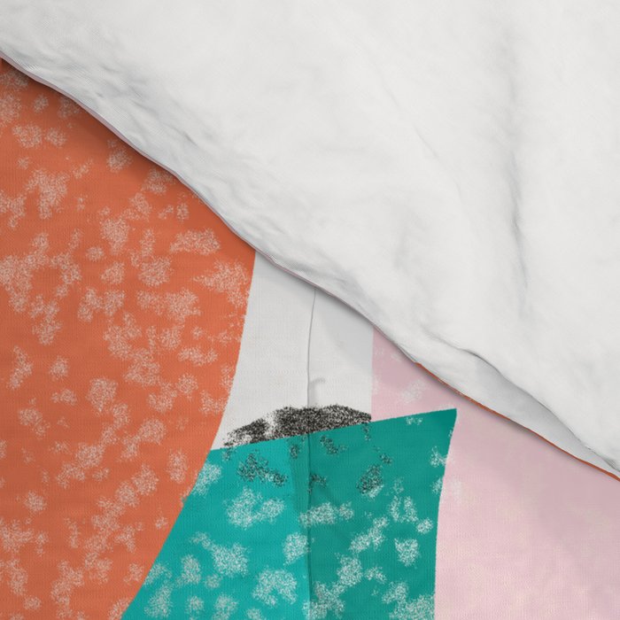 Forever in My Garden | Abstract Botanical Nature Plants Floral Painting | Quirky Modern Contemporary Comforter Gallery Image 4