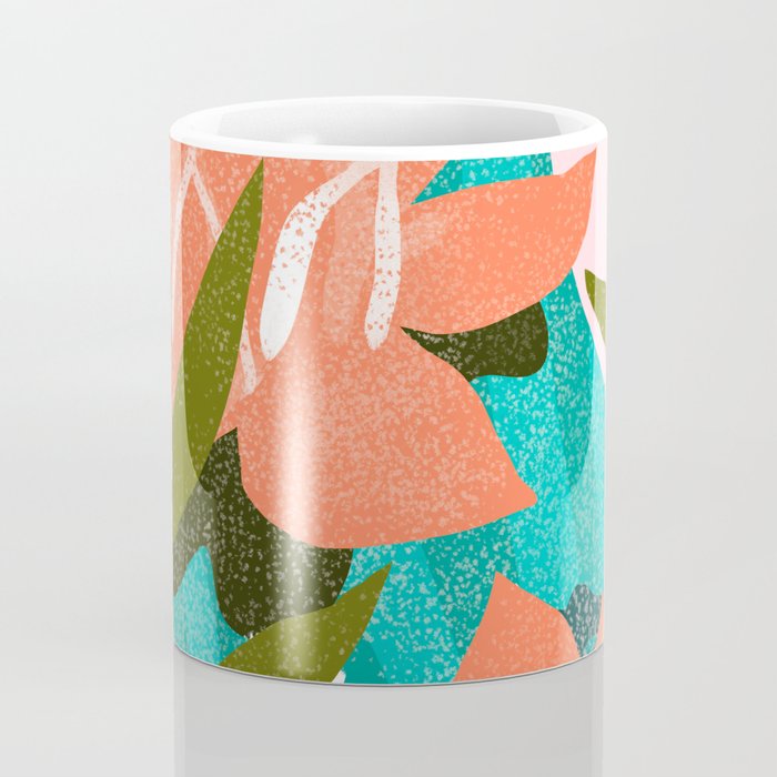 Forever in My Garden | Abstract Botanical Nature Plants Floral Painting | Quirky Modern Contemporary Coffee Mug Gallery Image 4