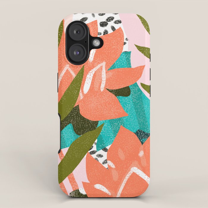 Forever in My Garden | Abstract Botanical Nature Plants Floral Painting | Quirky Modern Contemporary iPhone Case Gallery Image 1