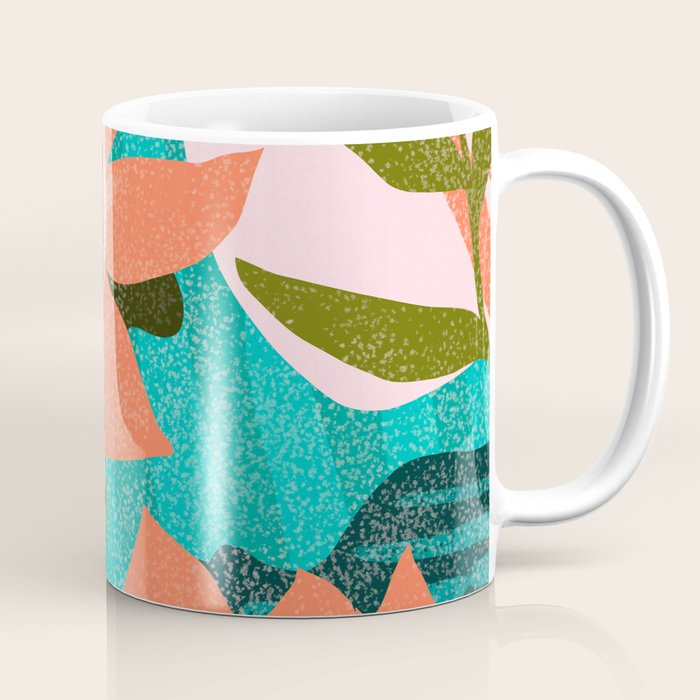 Forever in My Garden | Abstract Botanical Nature Plants Floral Painting | Quirky Modern Contemporary Coffee Mug Gallery Image 1