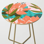 Forever in My Garden | Abstract Botanical Nature Plants Floral Painting | Quirky Modern Contemporary Side Table Gallery Image 2