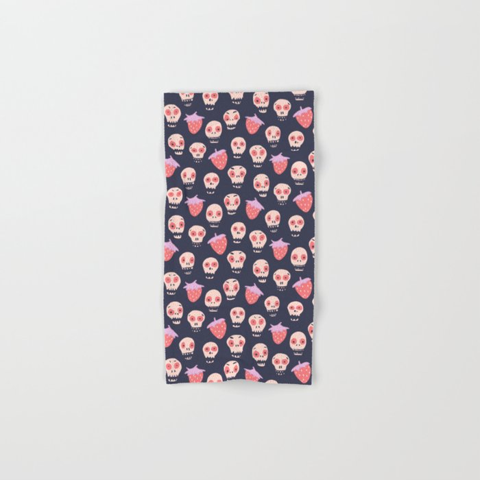 Skulls and strawberries Bath Towel Gallery Image 1