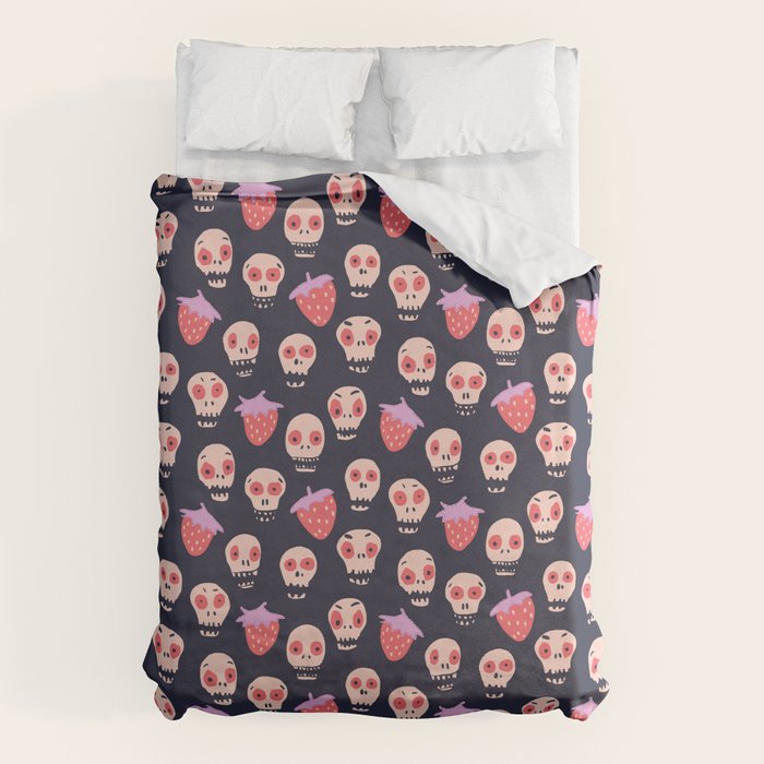 Skulls and strawberries Duvet Cover Gallery Image 6