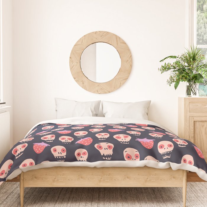 Skulls and strawberries Duvet Cover Gallery Image 3