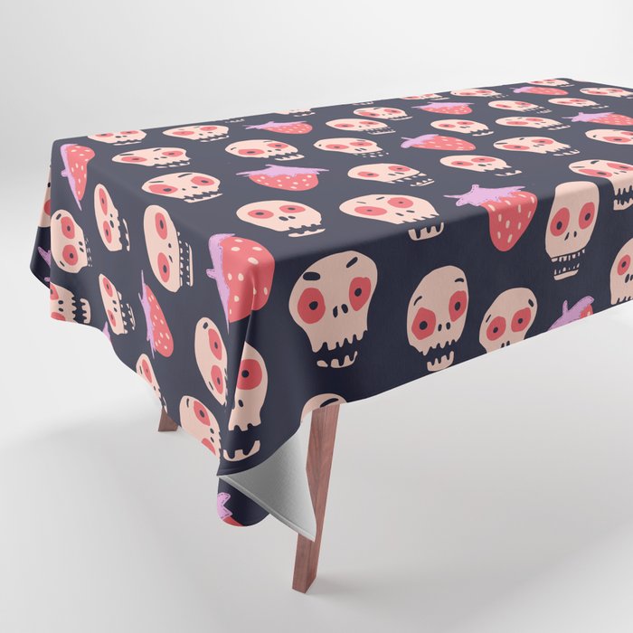 Skulls and strawberries Tablecloth Gallery Image 1