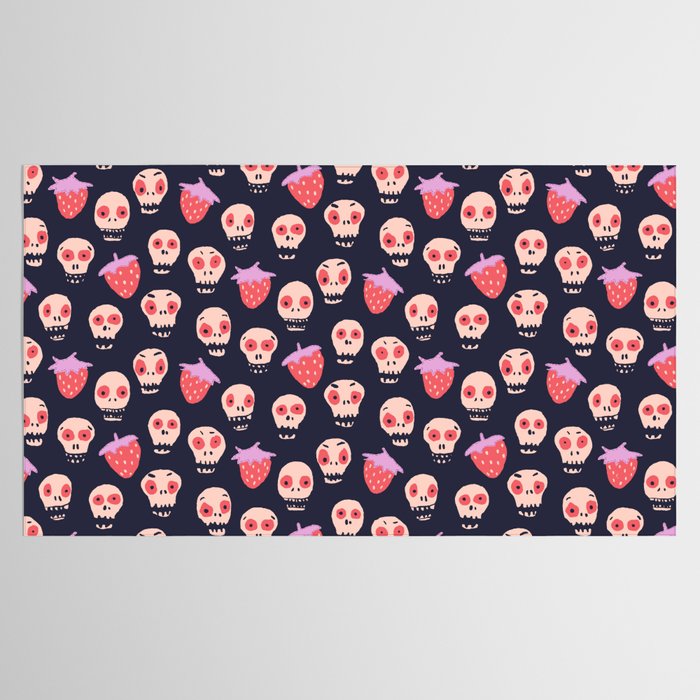 Skulls and strawberries Tablecloth Gallery Image 2