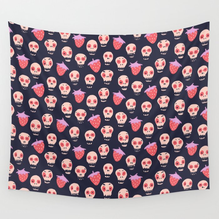Skulls and strawberries Wall Tapestry Gallery Image 4