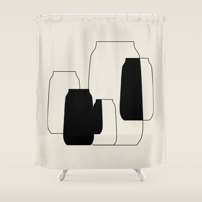 The Gathering - Minimalist Still Life Shower Curtain Gallery Image 1
