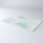 Floral Blooms, Soft Teal and Mint Rug Gallery Image 3