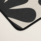 Scandi Floral Grid Retro Flower Pattern in Black and Almond Cream  Desk Mat Gallery Image 4