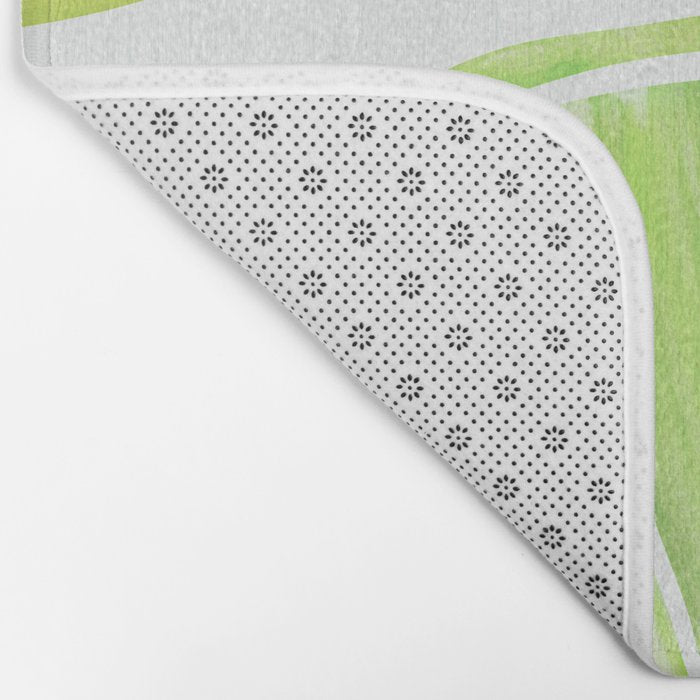Fresh Lime Citrus Abstract Watercolor Bath Mat Gallery Image 2