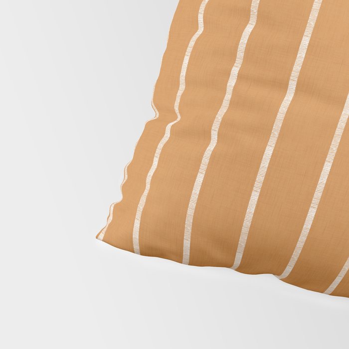 Modern Boho Serenity Stripes Caramel Brown Pillow Sham Gallery Image 4