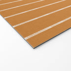 Modern Boho Serenity Stripes Caramel Brown Welcome Mat Gallery Image 2