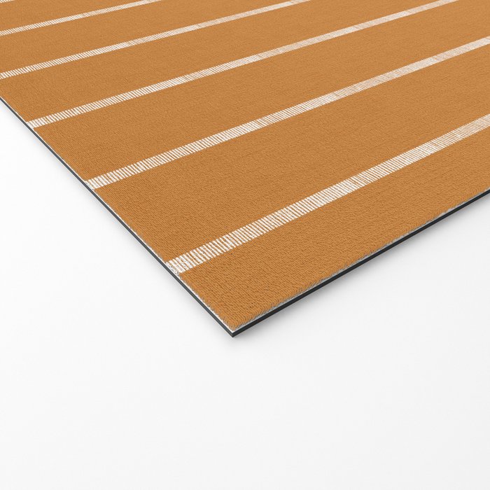 Modern Boho Serenity Stripes Caramel Brown Welcome Mat Gallery Image 2