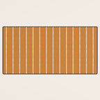 Modern Boho Serenity Stripes Caramel Brown Desk Mat Gallery Image 3