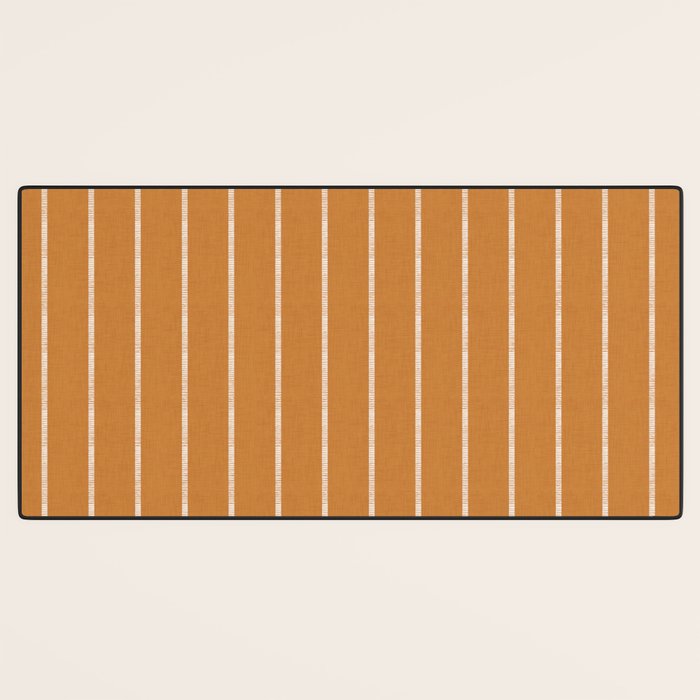 Modern Boho Serenity Stripes Caramel Brown Desk Mat Gallery Image 3