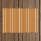 Modern Boho Serenity Stripes Caramel Brown Outdoor Rug Gallery Image 1