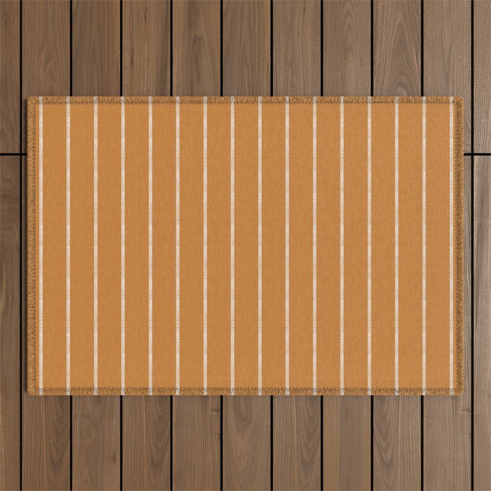 Modern Boho Serenity Stripes Caramel Brown Outdoor Rug Gallery Image 1