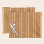 Modern Boho Serenity Stripes Caramel Brown Placemat Gallery Image 1