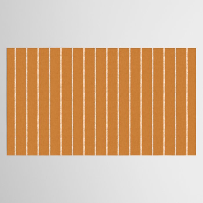 Modern Boho Serenity Stripes Caramel Brown Tablecloth Gallery Image 2