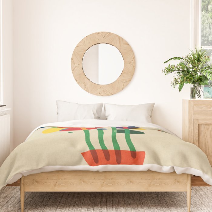 Happy flowers in the vase Duvet Cover Gallery Image 3