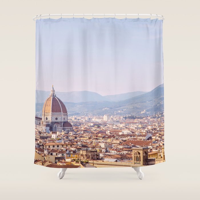 Florence Skyline - Italy Travel Photography Shower Curtain Gallery Image 1