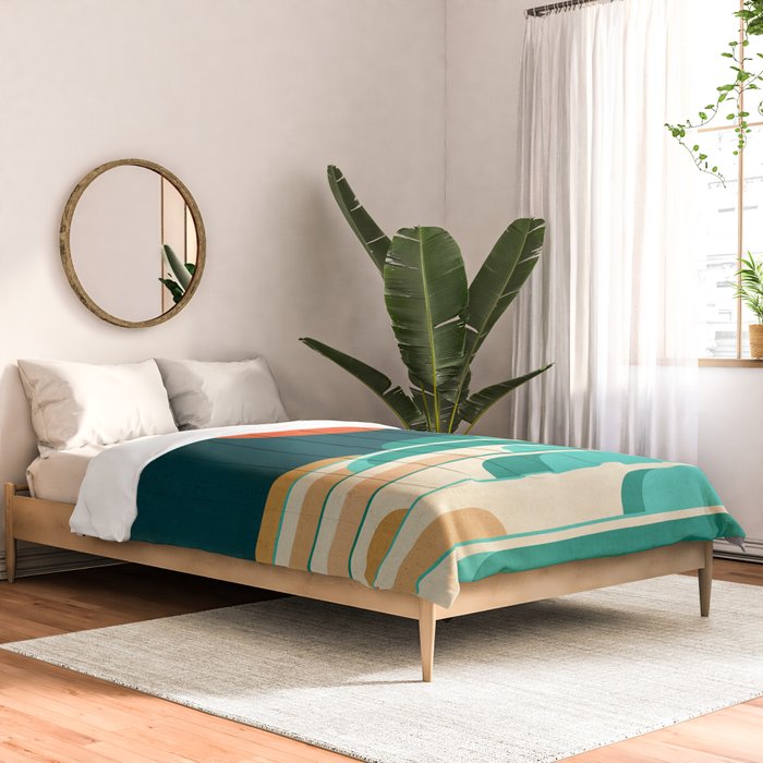 Chasing wave under the red moon Comforter Gallery Image 2