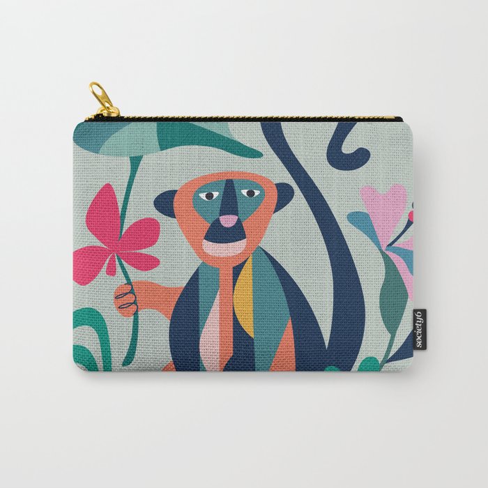 Mid Century Modern Monkey Carry All Pouch Gallery Image 1