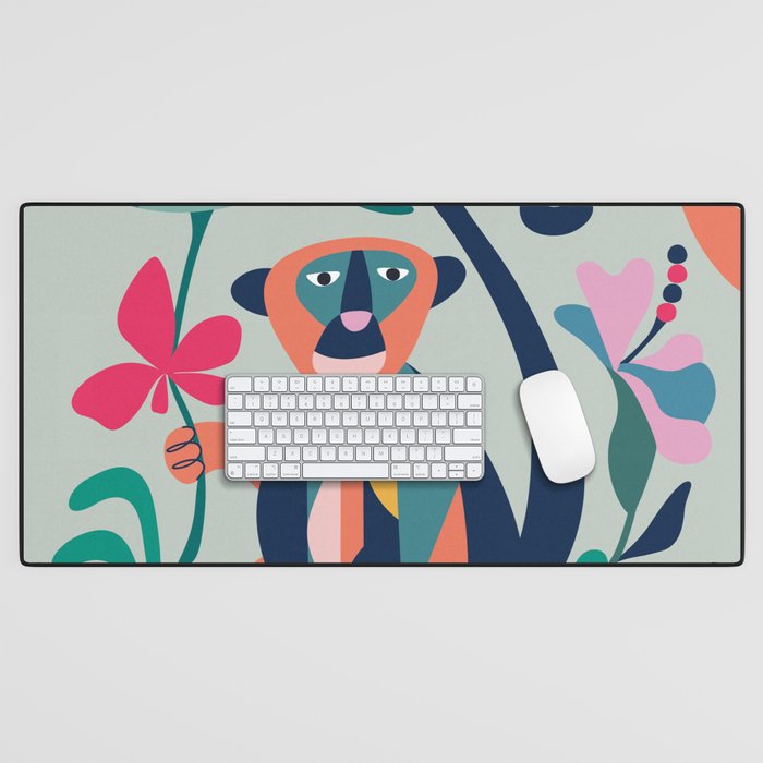 Mid Century Modern Monkey Desk Mat Gallery Image 1