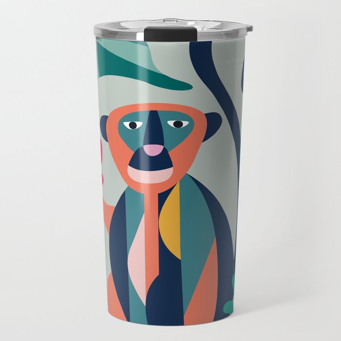 Mid Century Modern Monkey Travel Mug Gallery Image 1