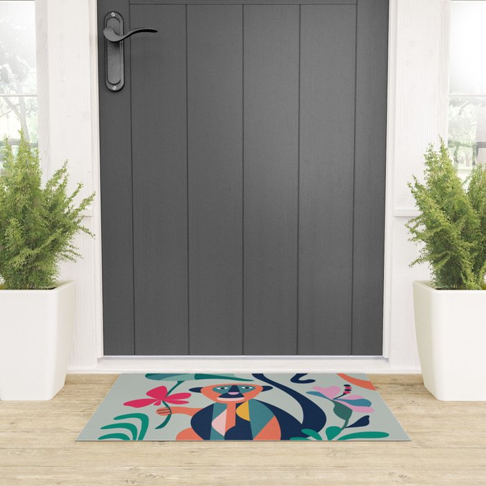 Mid Century Modern Monkey Welcome Mat Gallery Image 3