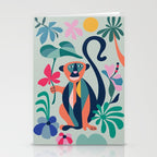 Mid Century Modern Monkey Stationery Card Gallery Image 2