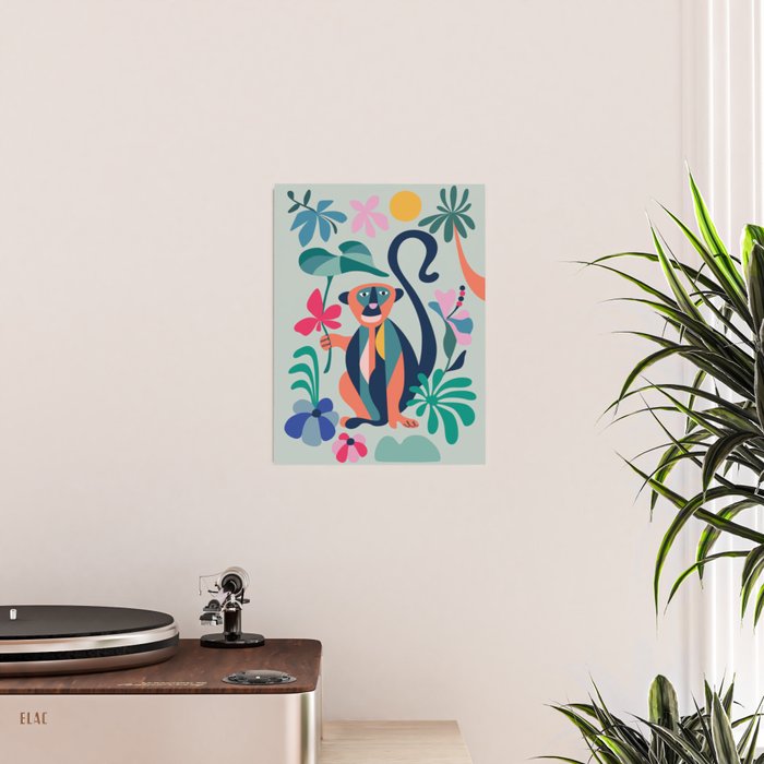 Mid Century Modern Monkey Poster Gallery Image 2