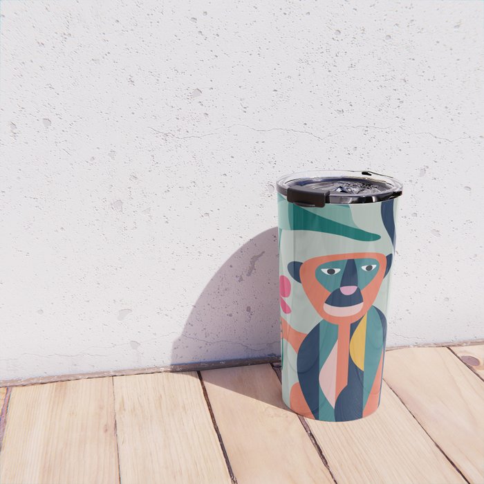 Mid Century Modern Monkey Travel Mug Gallery Image 4