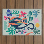 Mid Century Modern Monkey Outdoor Rug Gallery Image 1