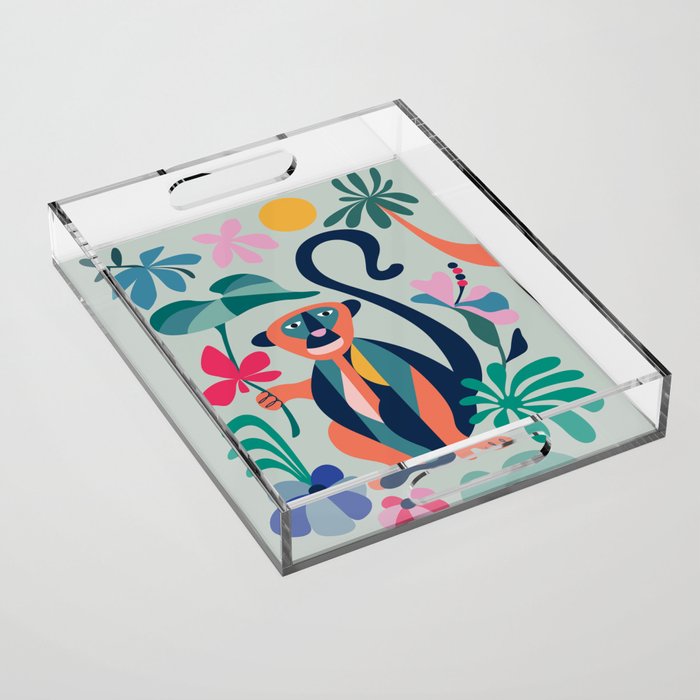 Mid Century Modern Monkey Acrylic Tray Gallery Image 1