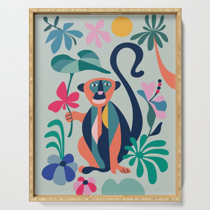Mid Century Modern Monkey Serving Tray Gallery Image 1