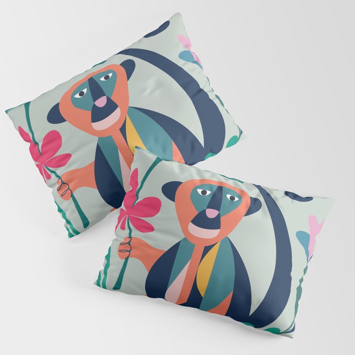 Mid Century Modern Monkey Pillow Sham Gallery Image 1