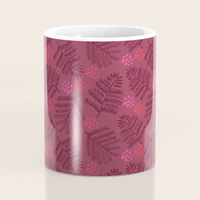 Winter & Woodsy Pine Trees in Ruby Red Coffee Mug Gallery Image 4
