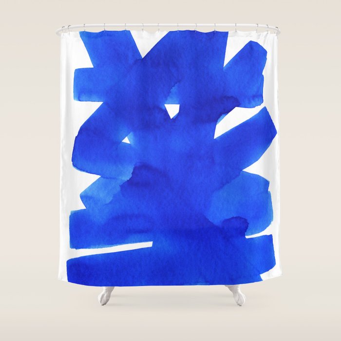 Superwatercolor Blue Shower Curtain Gallery Image 1
