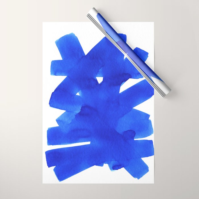 Superwatercolor Blue Wrapping Paper Gallery Image 1