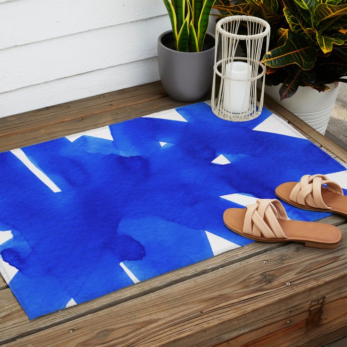 Superwatercolor Blue Outdoor Rug Gallery Image 2