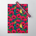 Bee eaters and poppies  Wrapping Paper Gallery Image 1