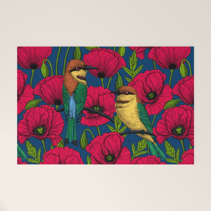 Bee eaters and poppies  Welcome Mat Gallery Image 1